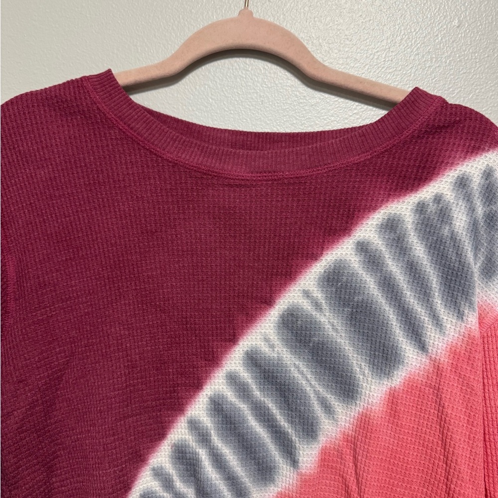 Anthropologie Tie Dye Waffle Knit Sweater Long Sleeve Shirt from t.la - Picture 6 of 9